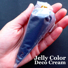 Jelly Decoden Cream | Fake Whipped Cream | Kawaii Deco Cream | Faux Icing Clay | Air Dry Frosting Clay | Phone Case Decoration (50g / Black / FREE Pastry Bag)