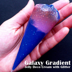 Universe Gradient Whipped Cream with Glitter | Jelly Whip Cream in Galaxy Color | Kawaii Decoden Phone Case | Faux Whip Cream | Fake Icing (50g / Blue & Red / FREE Pastry Bag)