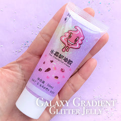 Rainbow Jelly Whip Cream | Kawaii Decoden Whipped Cream | Galaxy Gradient Deco Cream | Glittery Phone Case Deco (50ml / Translucent Light Purple)
