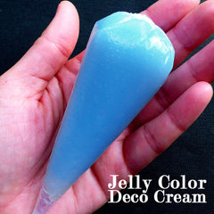 Decoden Whip Cream | Jelly Whipped Cream | Kawaii Deco Cream | Miniature Sweets Making | Imitation Food Craft (50g / Translucent Light Blue / FREE Pastry Bag)