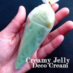 Kawaii Whip Cream in Creamy Jelly Color | Decoden Phone Case | Fake Whipped Cream | Miniature Sweets Crafts | Sweet Deco (50g / Green Tea / FREE Pastry Bag)