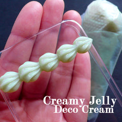 Kawaii Whip Cream in Creamy Jelly Color | Decoden Phone Case | Fake Whipped Cream | Miniature Sweets Crafts | Sweet Deco (50g / Green Tea / FREE Pastry Bag)