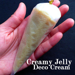 Creamy Whip Cream | Kawaii Deco Cream | Faux Whipped Cream | Decoden Supplies | Dollhouse Dessert DIY | Fake Food Craft (50g / Pineapple Yellow / FREE Pastry Bag)