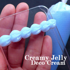 Decoden Cream in Creamy Jelly Color | Whip Case | Pastel Fairy Kei Sweet Deco | Miniature Food DIY | Kawaii Supplies | Cell Phone Decoration (50g / Baby Blue / FREE Pastry Bag)