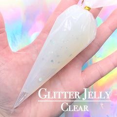 Glittery Jelly Whip Cream | Kawaii Whipped Cream with Glitter | Deco Cream for Phone Case Decoration | Sweets Decoden (50g / Clear)