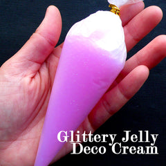Jelly Deco Cream with Glitter | Glittery Phone Decoration | Pastel Fairy Kei Decoden Whip Cream | Kawaii Craft Supplies (50g / Light Purple)