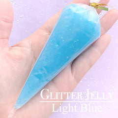 Glitter Whipped Cream in Jelly Color | Glittery Whip Cream Case | Phone Case Deco Cream | Imitation Food | Kawaii Decoden Supplies (50g / Light Blue)