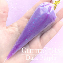 Kawaii Deco Cream in Glittery Jelly Color | Glitter Decoden Whip Cream | Doll Food Making | Miniature Sweets Supplies (50g / Dark Purple)