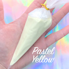 Fake Whipped Cream Clay | Kawaii Decoden Phone Case | Sweet Deco | Faux Sweets DIY (50g / Opaque Pastel Light Yellow)