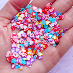 Valentine's Day Nail Art | Heart Fimo Cane Slices | Polymer Clay Cane Supplies (250pcs by Random)