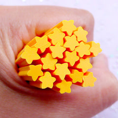 Kawaii Nail Deco | Orange Star Fimo Cane | Polymer Clay Cane Supplies