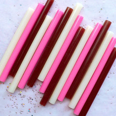 White Pink Brown Glue Sticks (Opaque) Vanilla Strawberry Chocolate Deco Sauce (15pcs) Mini Sweets Cupcake Whipped Cream Deco DS-M03