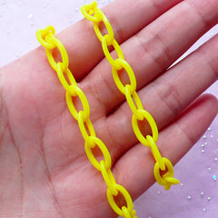 8mm Plastic Chain Link | Kawaii Jewelry Making (Yellow / 2pcs x 40cm)