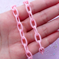Plastic Chain Link in 8mm | Cute Jewellery & Accessory Making (Light Pink / 2pcs x 40cm)