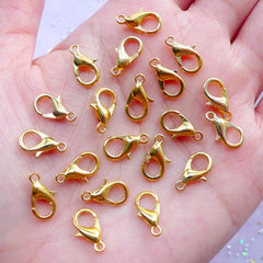 Gold Lobster Clasp | Bracelet & Necklace Closure | Trigger Hooks | Parrot Clasps | Lanyard Clasp (6mm x 12mm / 20 pcs)