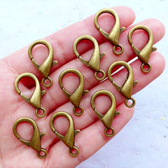 Bronze Lobster Clasp | Bocklebee Clasp | 12mm x 23mm Trigger Clasp | Parrot Lanyard Hook | Bracelet & Necklace Closures (10 pcs / Antique Bronze)