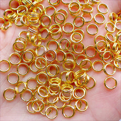 CLEARANCE Double Loops Jump Rings | Double Split Rings | Gold Splitring in 5mm | Jewelry Findings Supplies (100pcs / 21 Gauge / Gold)