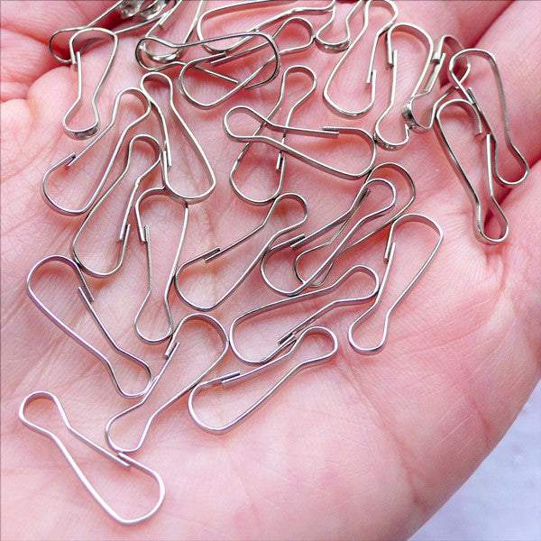 CLEARANCE Spring Snap Hooks | Lanyard J Hook | Zipper Pull Making | Keychain Findings | Jewelry Clasps (20pcs / 6mm x 17mm)