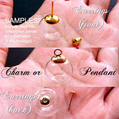 10mm Glass Bubble | Mini Glass Globe | Tiny Glass Ball | Handmade Glass Orb Supplies | Terrarium Pendant & Earring Making (2pcs)