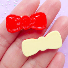 DEFECT Bow Sugar Cookie Cabochons | Kawaii Decoden Cabochon | Resin Food Embellishment | Sweet Deco (2pcs / 28mm x 12mm / Flatback)