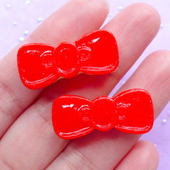 DEFECT Bow Sugar Cookie Cabochons | Kawaii Decoden Cabochon | Resin Food Embellishment | Sweet Deco (2pcs / 28mm x 12mm / Flatback)