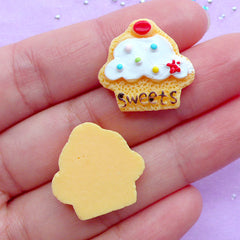 Dollhouse Sugar Cookie Cabochons | Miniature Cupcake Cookies | Fake Sweet Cabochon | Decoden Supplies | Kawaii Sweets Deco (2pcs / 20mm x 20mm / Flat Back)
