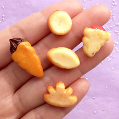Assorted Miniature Bread Cabochons | Dollhouse Food Cabochons | Sweets Deco | Kawaii Decoden Supplies (5pcs / 13mm to 27mm)