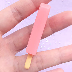 Miniature Popsicle Cabochon | 3D Tropical Fruit Punch Ice Pop Embellishment | Doll Food Supplies | Kawaii Decoden (1 piece / Carol Pink / 23mm x 58mm)