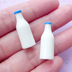 Milk Bottle Cabochon | Dollhouse Miniature Drink | Kawaii Decoden Supplies (2pcs / 9mm x 25mm)