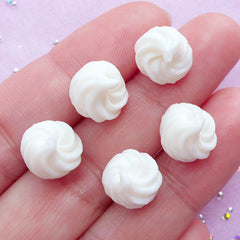 Whipped Cream Cabochons | Kawaii Decoden Supplies (5pcs / 11mm x 8mm)