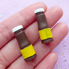 Miniature BBQ Sauce Bottle Cabochon | Dollhouse Oyster Sauce | Doll House Food (2pcs / 10mm x 26mm)