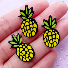 Pineapple Acrylic Cabochons | Harajuku Kei Decoden Supplies (3 pcs / 13mm x 25mm)