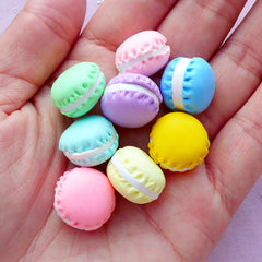 Miniature Sweets Cabochons | Assorted Polymer Clay Macaron | Decoden Phone Case Supplies (8 pcs / 15mm x 11mm)