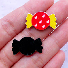 Acrylic Cabochon Supplies | Candy Cabochons | Kawaii Hair Bow Center | Decoden Phone Case (4 pcs / 13mm x 21mm)