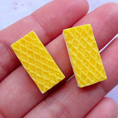 Wafer Biscuit Cabochons | Miniature Sweets Cabochon | Phone Case Deco | Kawaii Decoden Supplies (2pcs / 10mm x 21mm)