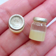 Dollhouse Jar Cabochons | Miniature Food Bottle in 3D | Fake Food Jewelry DIY | Doll House Crafts (2 pcs / 10mm x 14mm)