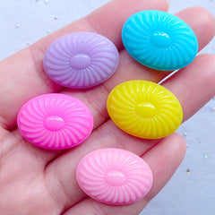 Resin Candy Cabochon | Fake Sweet Deco | Pastel Kei Jewelry Supplies | Kawaii Decoden Phone Case | Hair Bow Centers (5pcs / Assorted Mix / 16mm x 22mm / Flatback)