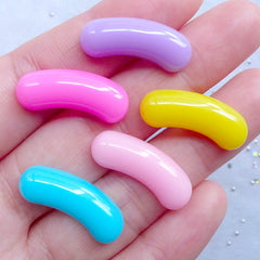 Fake Candy Bean Cabochons | Faux Food Jewelry Making | Pastel Kei Sweets Deco | Kawaii Decoden Supplies (5pcs / Assorted Mix / 9mm x 23mm / Flatback)