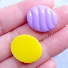 Oval Candy Cabochons | Japanese Sweets Deco | Kawaii Food Jewellery Supplies | Pastel Kei Decoden Pieces (5pcs / Assorted Mix / 17mm x 20mm / Flatback)