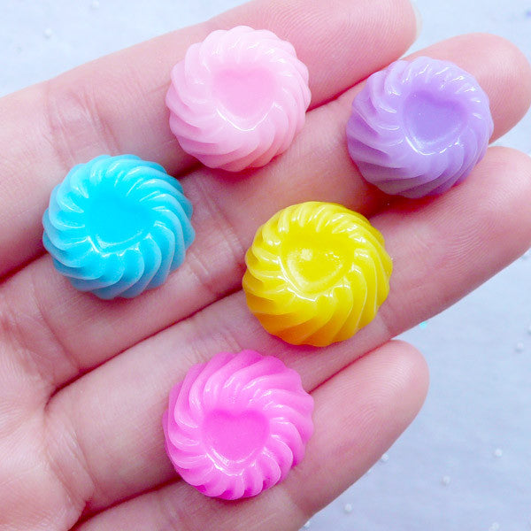 CLEARANCE Miniature Jelly Cabochons in 3D | Kawaii Sweets Deco | Pastel Kei Jewellery Supplies | Decoden Crafts (5pcs / Assorted Mix / 16mm x 10mm / Flat Back)