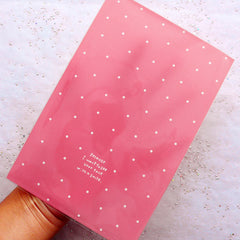 Pink Polka Dot Clear Gift Bags (20 pcs) Kawaii Transparent  Plastic Bags Gift Wrapping Bag Packaging Cookie Bag (11.9cm x 18cm) GB096