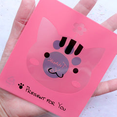 Kawaii Kitty Gift Bags / Cute Cat Plastic Bags / Self Adhesive Animal Cello Bags (10cm x 11cm / 20 pcs / Pink) Packaging Bag Supplies GB141