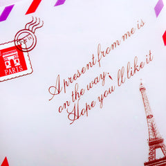 Paris Eiffel Tower Postcard Gift Bags | Self Adhesive Plastic Bags | Cookie Cello Bags | Packaging Supplies (10cm x 11cm / 20pcs)