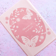 Spring Butterfly Plastic Cello Bags | Gift Bag Supplies | Gift Packaging & Product Wrapping (20pcs / 13cm x 19cm)