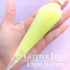 Jello Deco Cream with Glitter | Glittery Whip Cream | Faux Whipped Cream | Kawaii Phone Case Decoden (50g / Light Yellow)