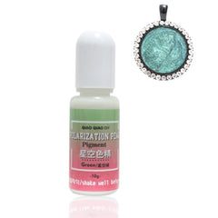 Iridescent Pearl Pigment for UV Resin Coloring | Polarization Colorant | Galaxy Pearlescent Paint | Shimmery Resin Dye (Green / 10 grams)