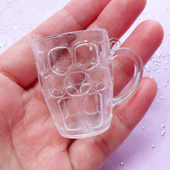 Miniature Beer Tankard Charms | Dollhouse Pint Mugs | 1:3 Scale Doll House Plastic Cup (4pcs / 30mm x 39mm)