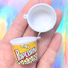 Miniature Popcorn Cup Charms | Fake Food Jewelry Making (2 pcs / 30mm x 23mm)