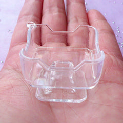 Mini Square Ice Cream Sundae Cup Charm | Dollhouse Parfait Bowls | Fake Food Craft (4 pcs / 31mm x 24mm)