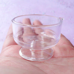 Mini Ice Cream Parfait Cups | Clear Sundae Bowls | Miniature Dessert Craft (4 pcs / 36mm x 26mm)
